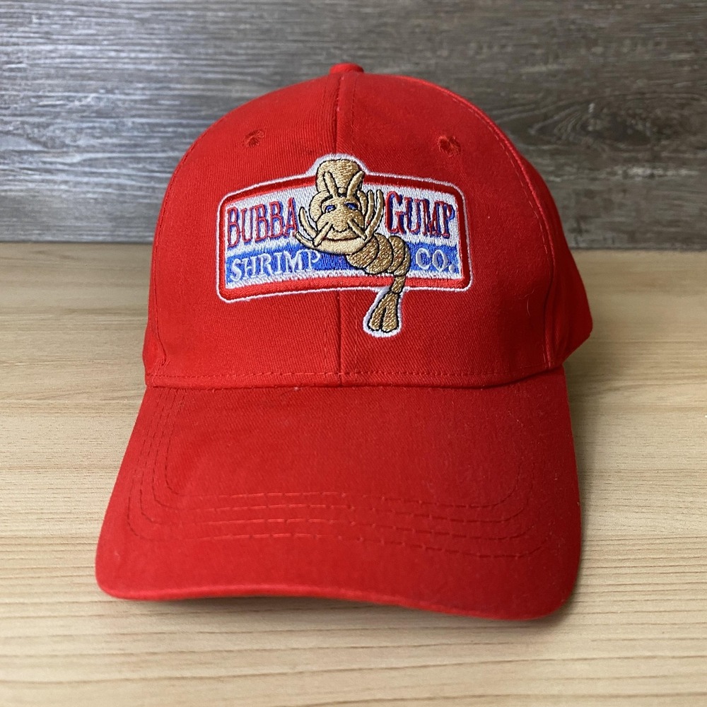 Bubba Gump Shrimp Co Hat Cap Strap Back Red Embroidered Forrest Gump Movie Mens